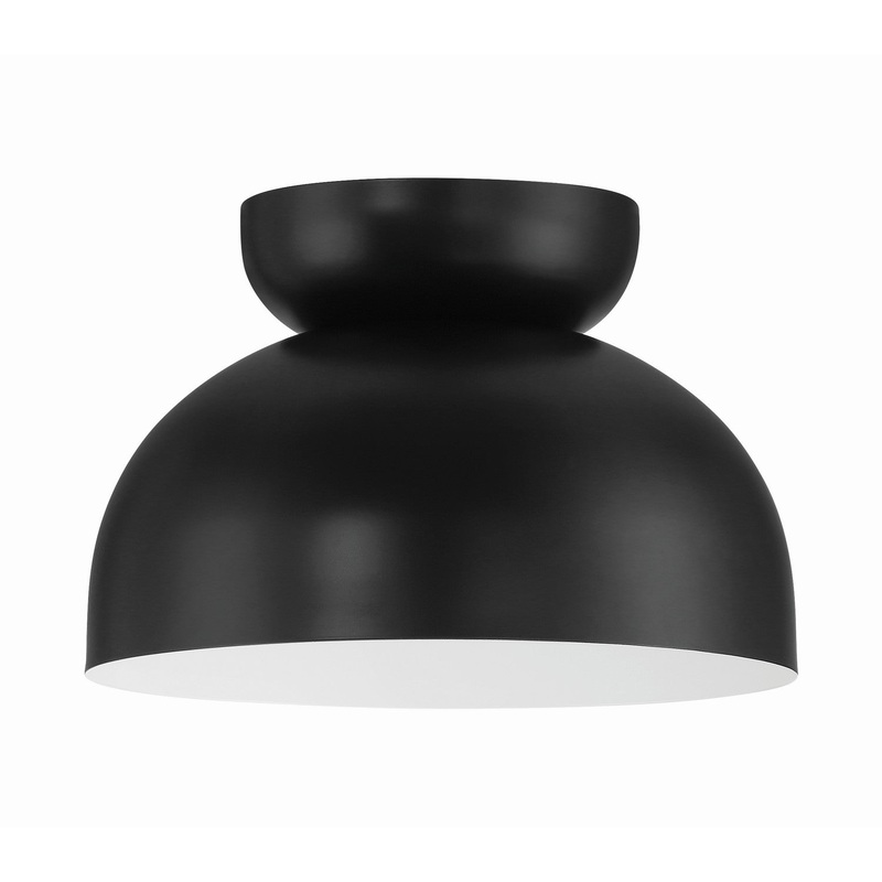 Ventura Dome 1-Light Flushmount in Flat Black