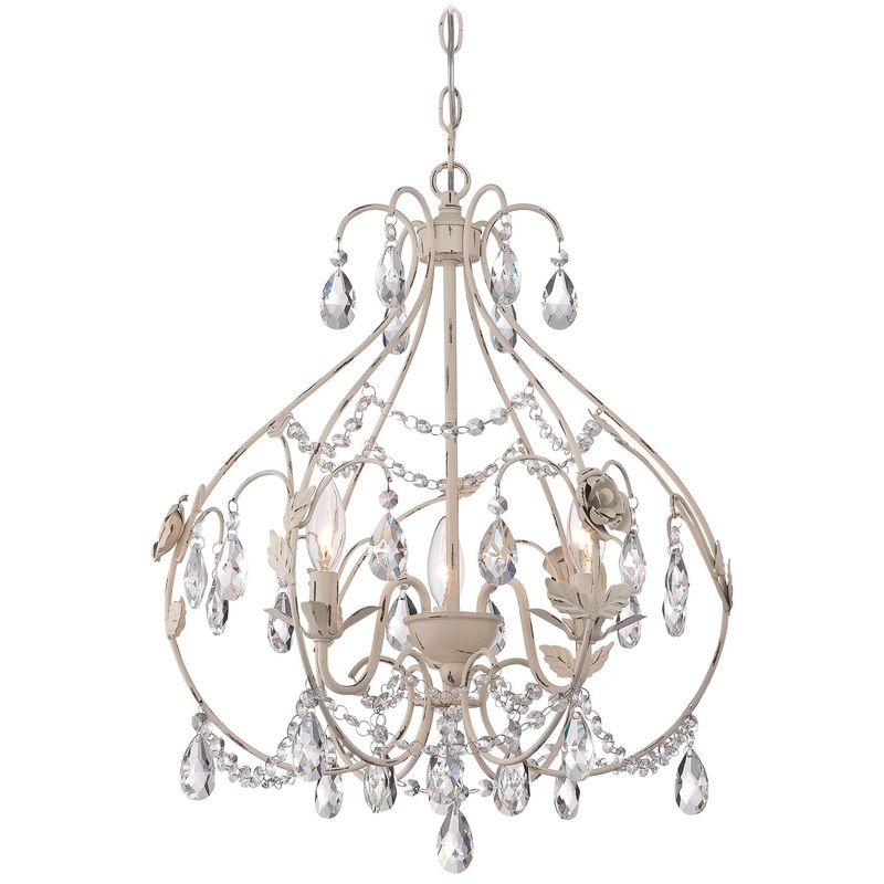 3-Light Mini-Chandelier in Provencal Blanc