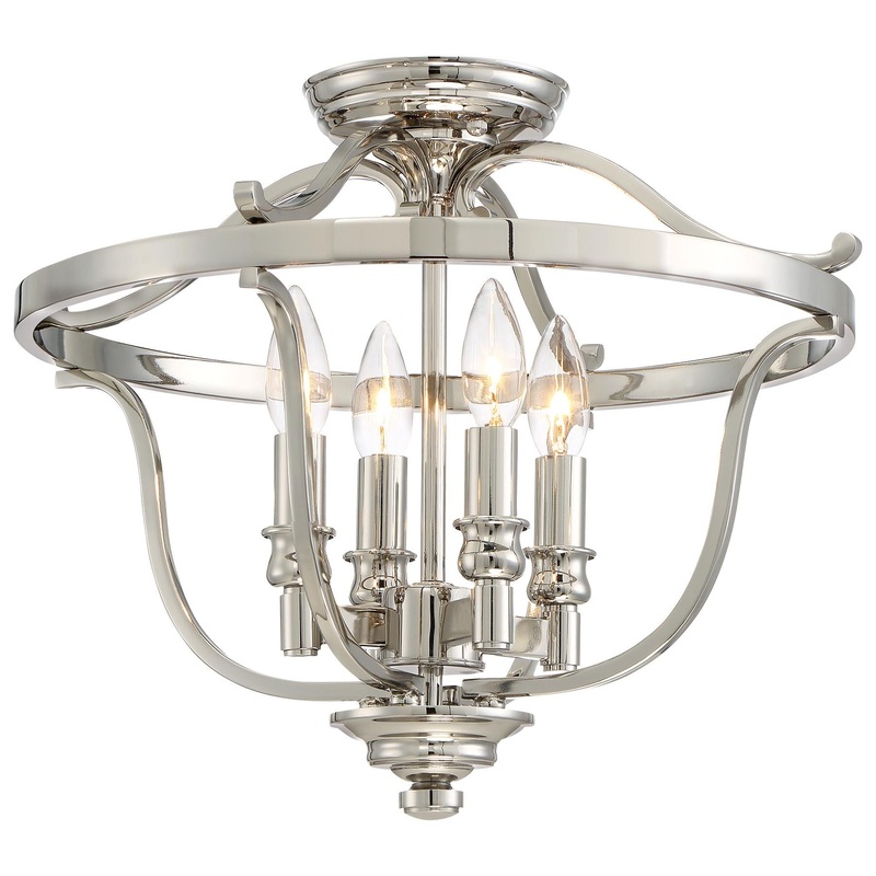 Audrey's Point 4-Light Semi-Flush Mount in Polished Nickel