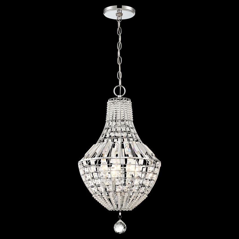 Braiden 4-Light Pendant in Chrome & Clear Crystal Accents
