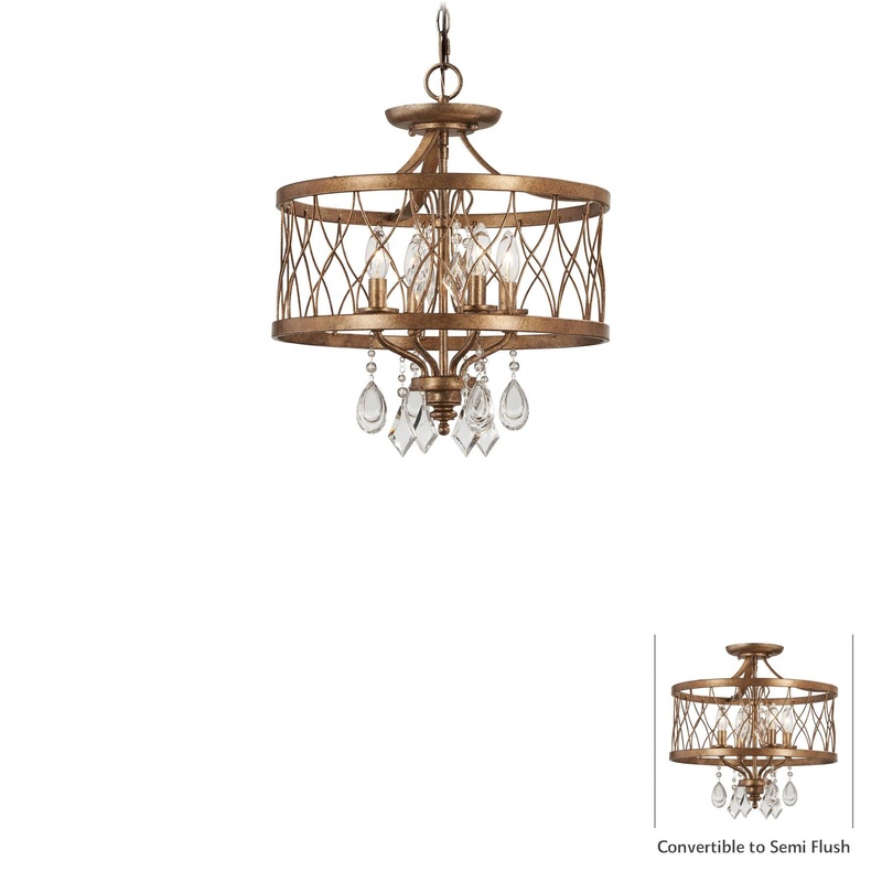 West Liberty 4-Light Mini-Chandelier/Semi-Flush in Olympus Gold