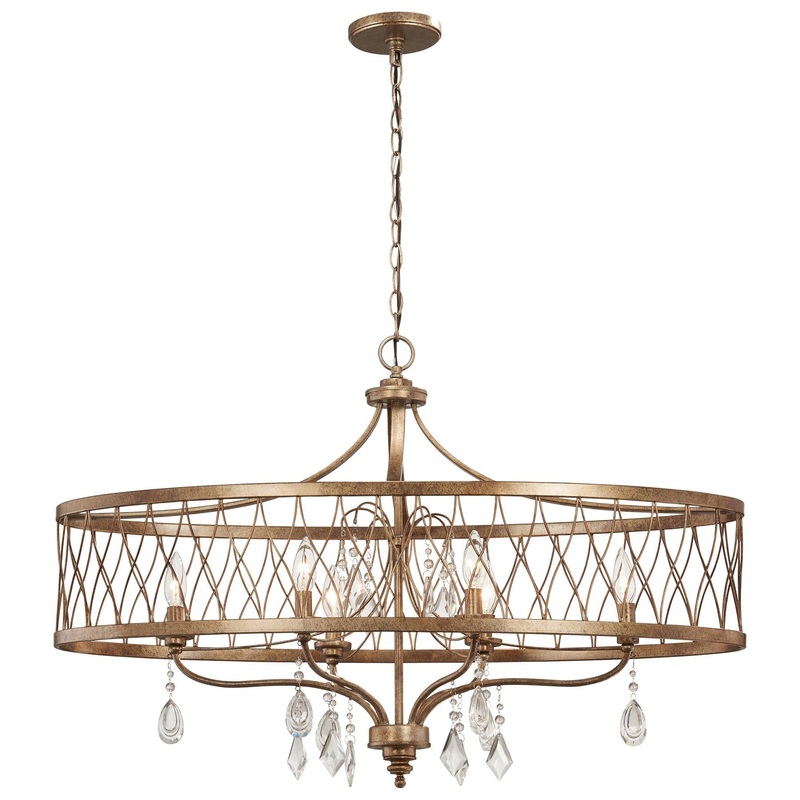 West Liberty 6-Light Island Fixture in Olympus Gold