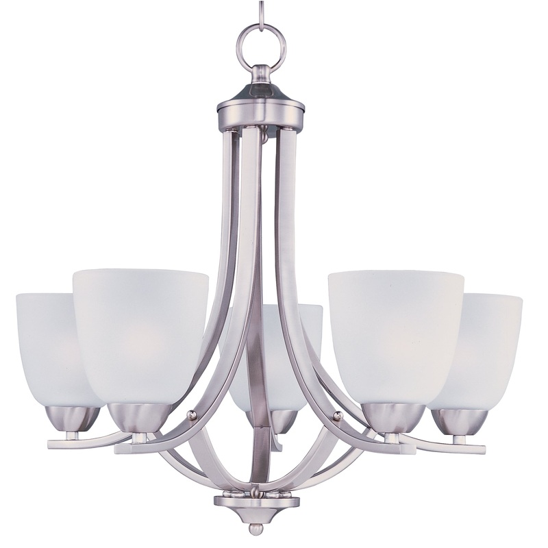 Axis 5-Light Chandelier in Satin Nickel