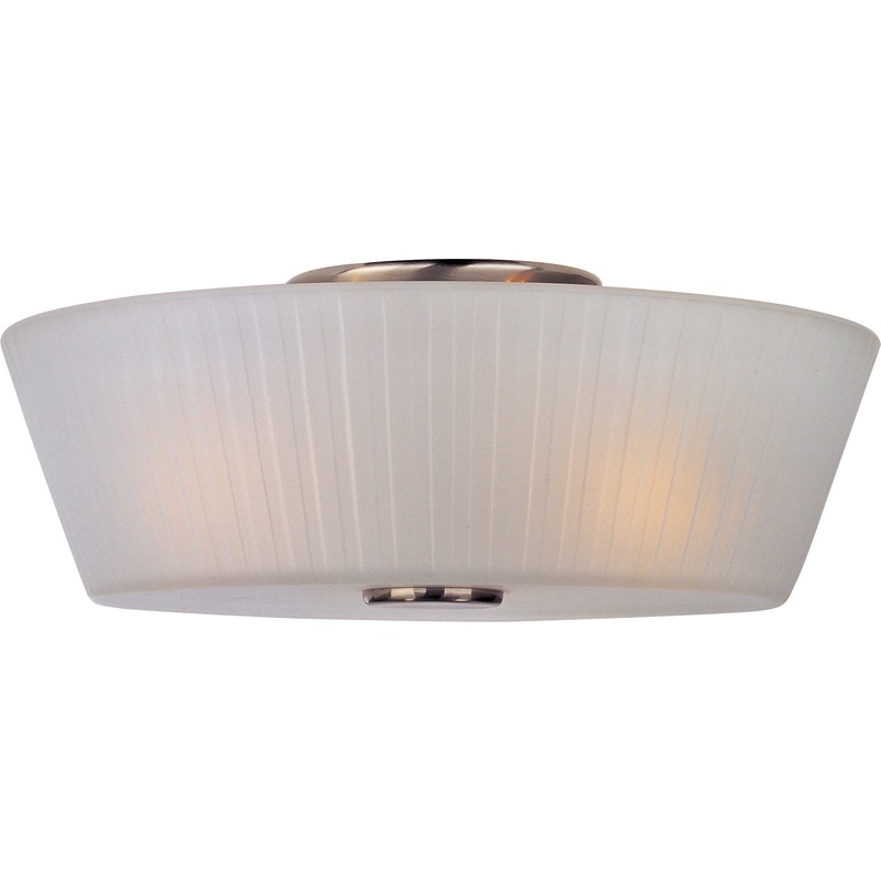 Finesse 3-Light Flush Mount in Satin Nickel with Frosted Glass