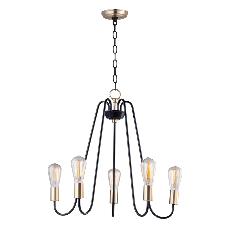 Haven 5-Light Chandelier in Oil Rubbed Bronze / Antique Brass
