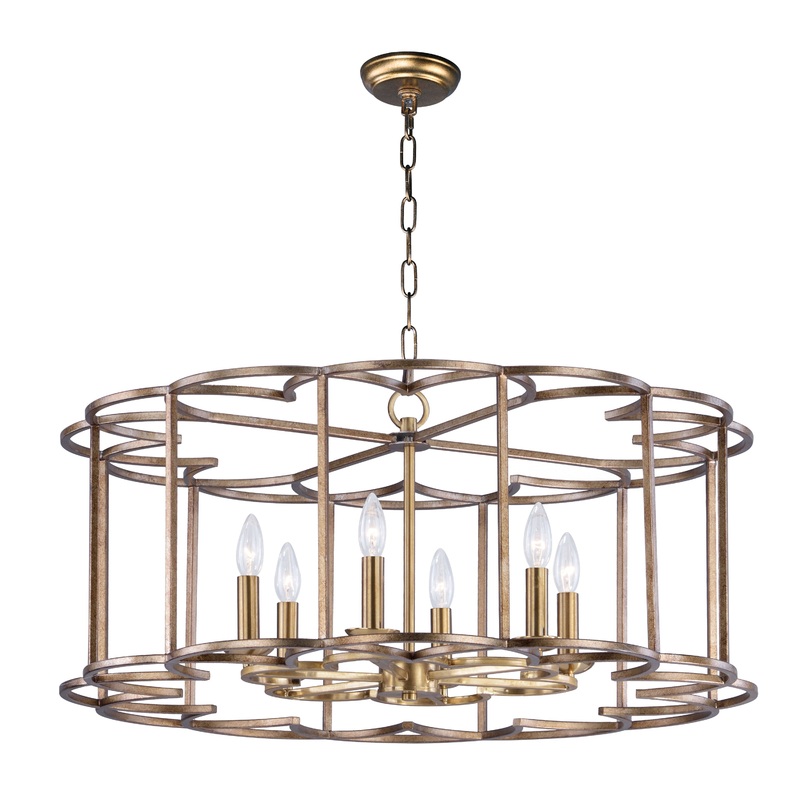 Helix 6-Light Chandelier in Bronze Fusion