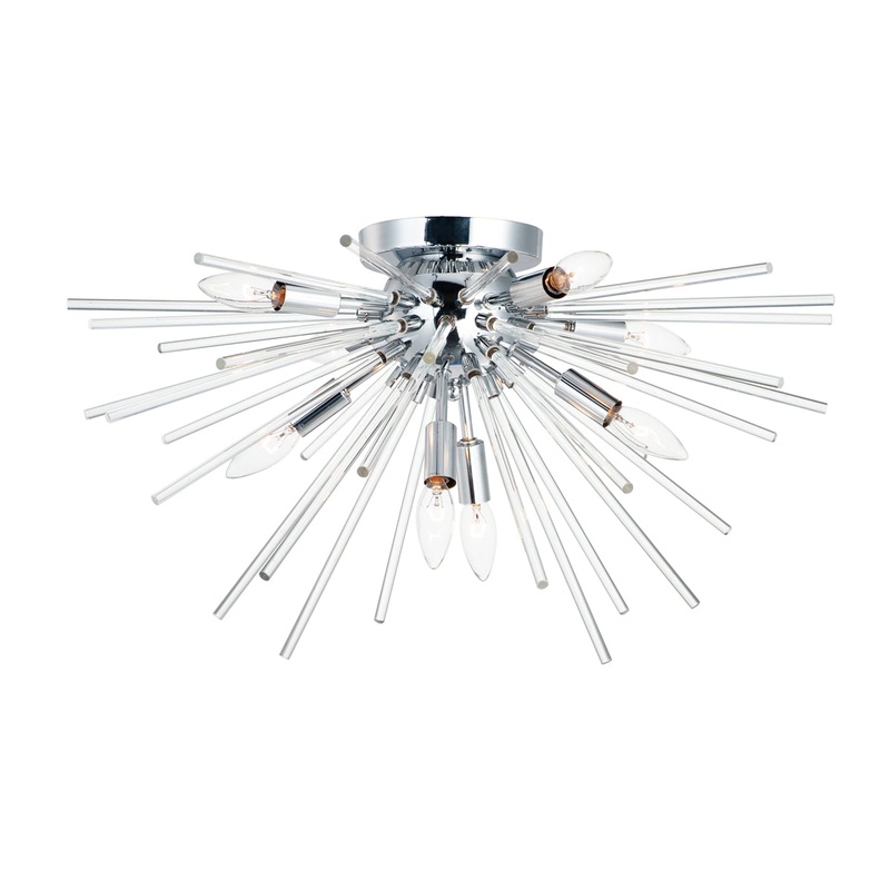 Polaris 8-Light Flush Mount in Polished Chrome