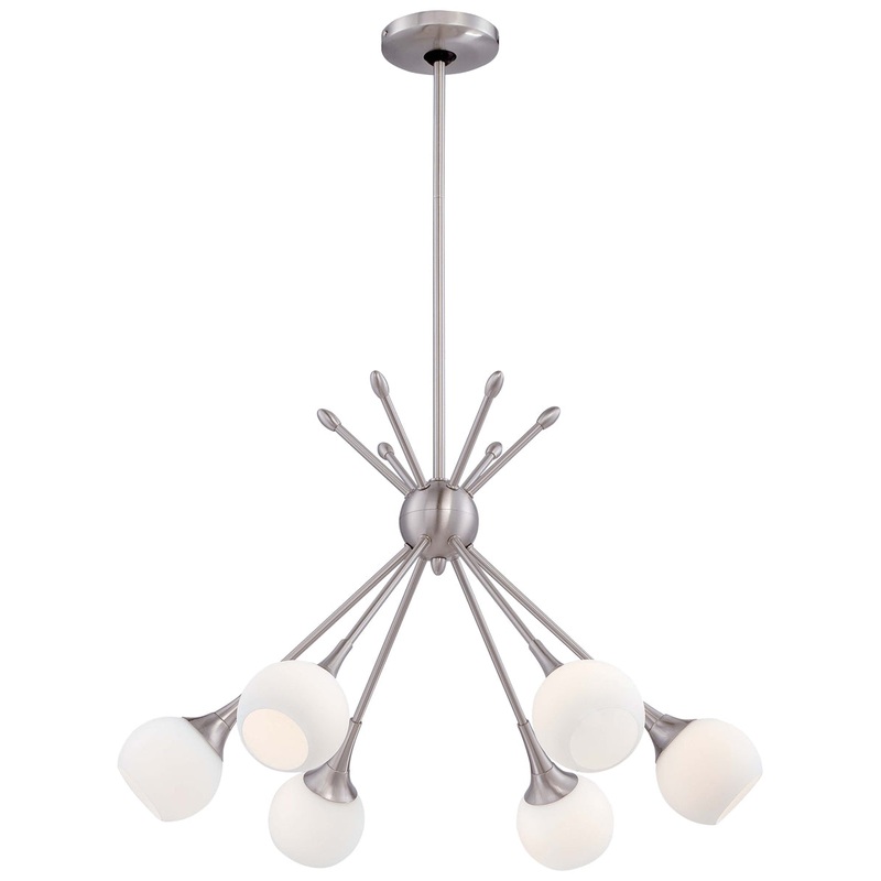 Pontil 6-Light Chandelier in Brushed Nickel