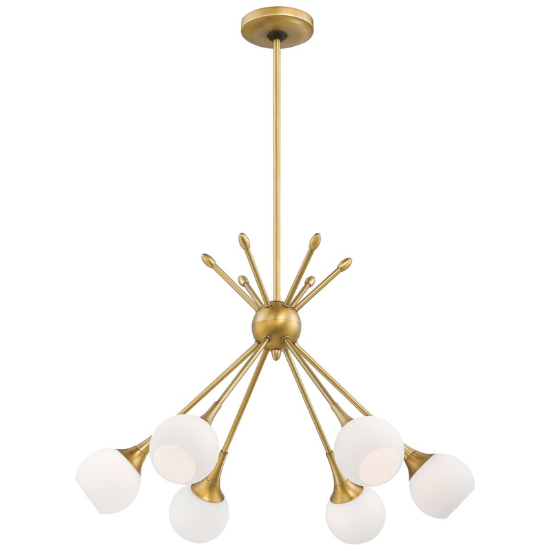 Pontil 6-Light Chandelier in Honey Gold