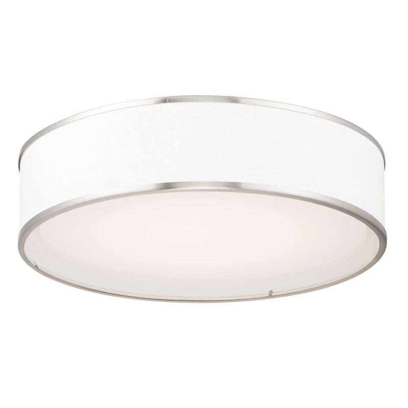 Prime 20"W LED Flush Mount 120-277V in Satin Nickel
